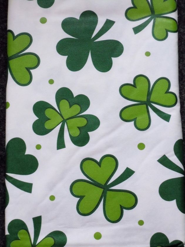 White St Patricks Vinyl Tablecloth 52 x 70 Oblong NEW  