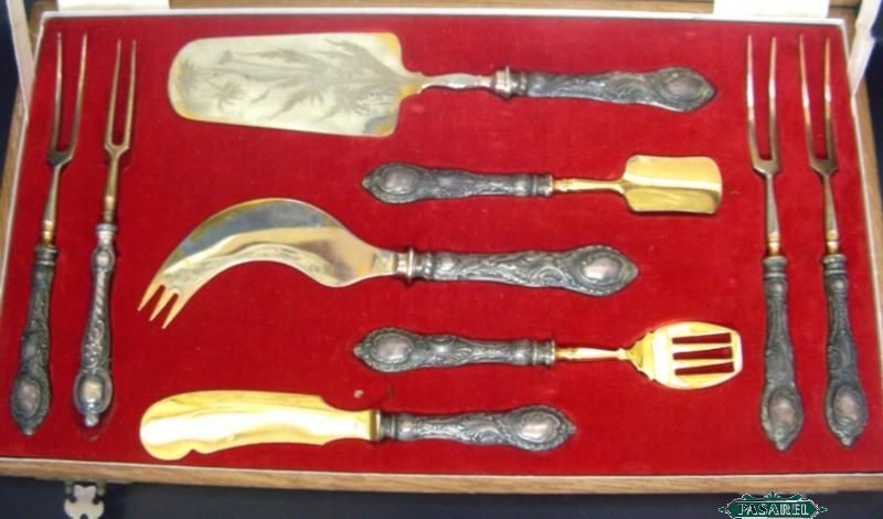 Russian Silver Flatware Serving Pcs Grachev Bros 1910  