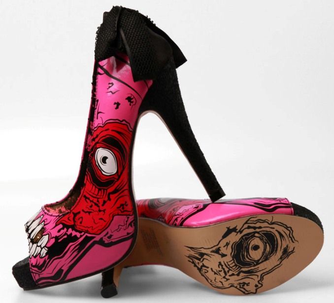 Iron Fist Gold Digger Zombie Pink Platform Heel VEGAN  