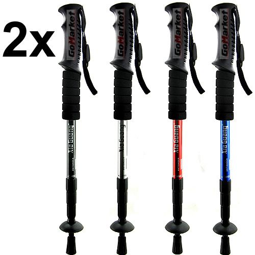 2x AntiShock Trekking Hiking Walking Stick Pole J04 NEW  