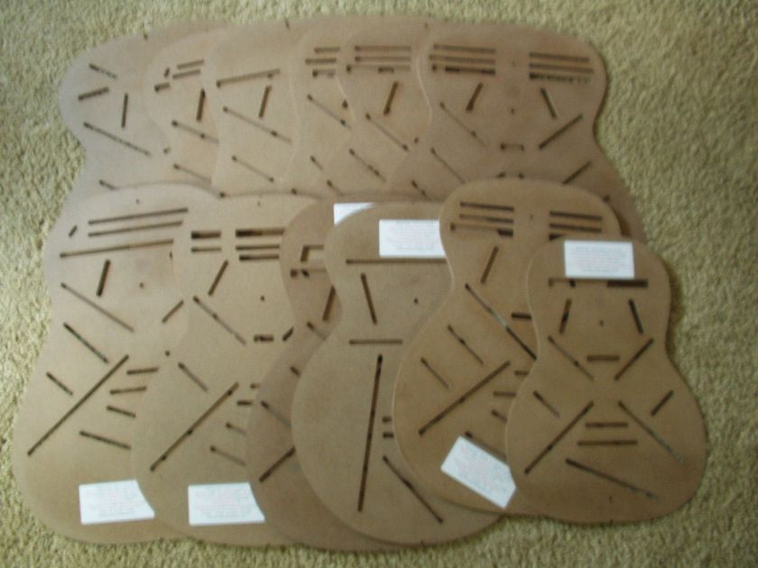 Guitar Profile and Brace Pattern Stencil MEGA 12 PACK  