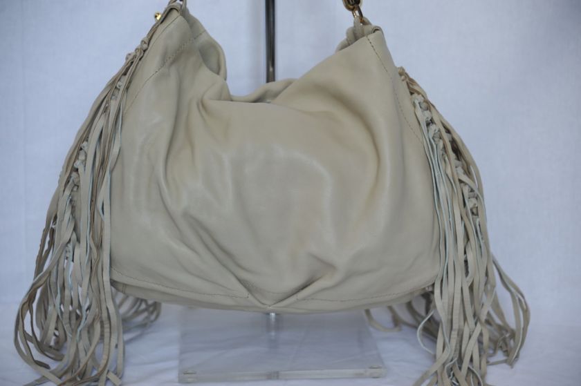 CC SKYE Honey THE RICH GYPSY Leather Fringed Hobo Shoulder Bag Handbag 