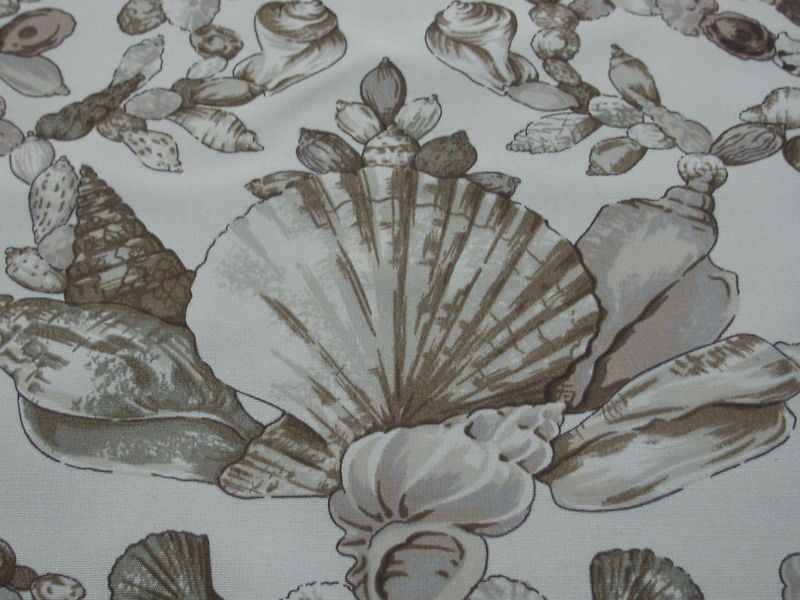 CREAM W/ BROWN SEASHELL BAROQUE BY SCALAMANDRE 3 YD  