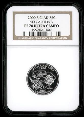 NGC PF70 UC 2000 S SOUTH CAROLINA CLAD QUARTER PF 70  