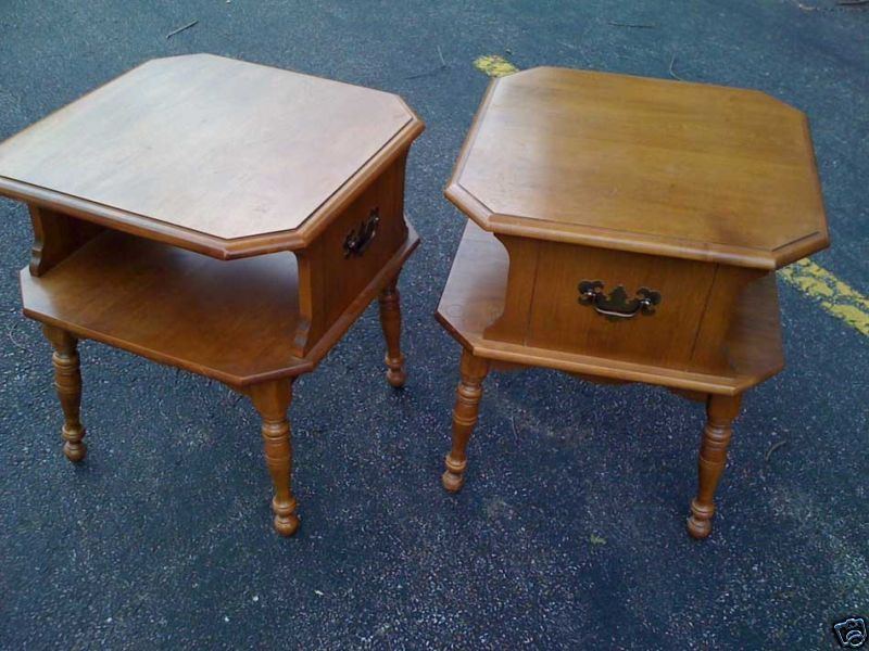 HEYWOOD WAKEFIELD 2 Maple End Tables  