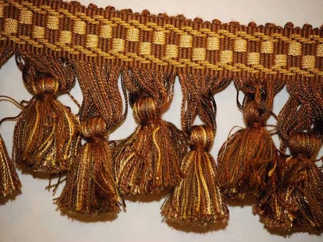 Decorative Tassel Fringe Trim Brown Bronze Cream 3W  