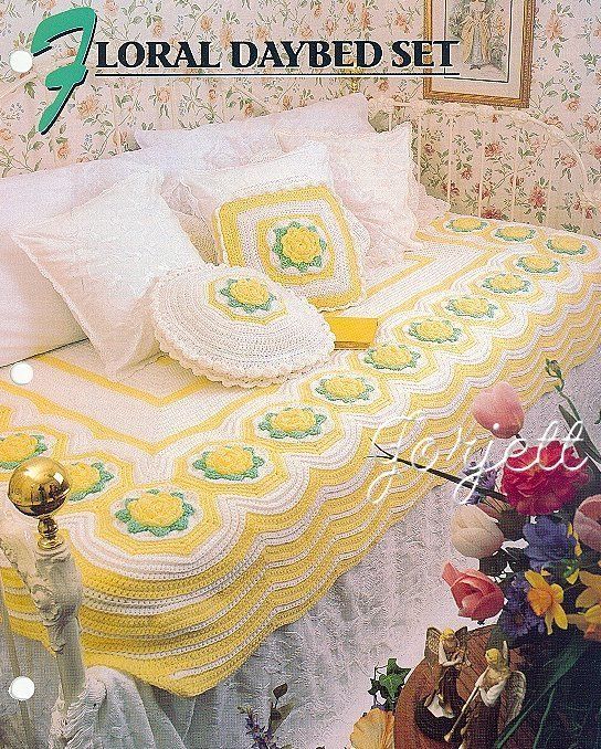 Floral Daybed Set, Annies floral crochet patterns  