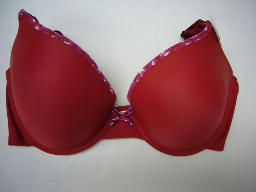 NEW Maidenform LACE Push Up Bra 9699 36C RED  