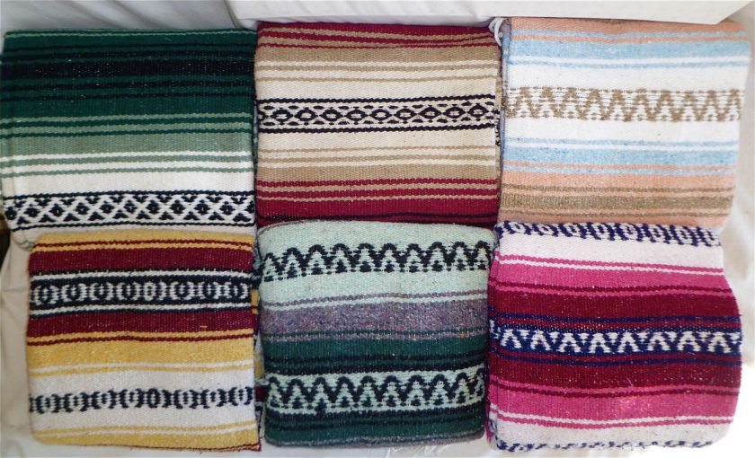 Authentic Mexican Rustic Blankets Loose Weave  