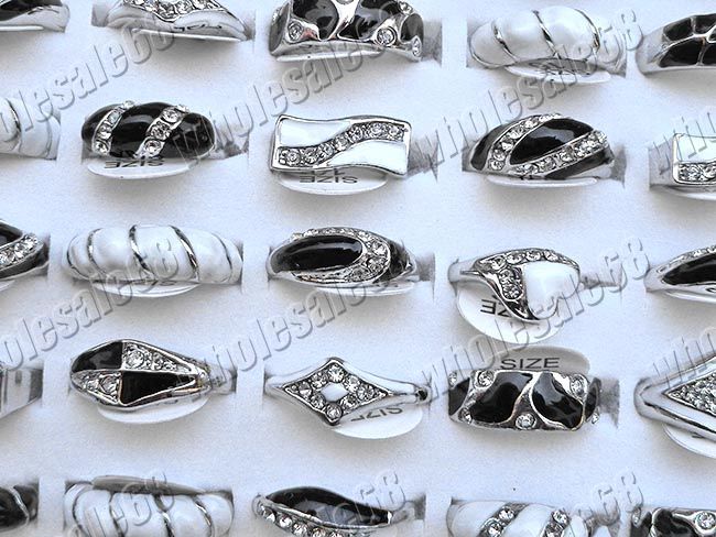 FREE Wholesale lots mixed 100pcs rhinestone Alloy Rings  