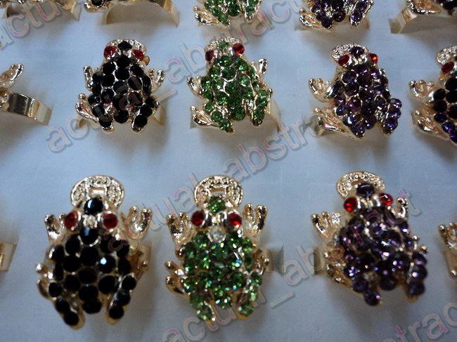 FINE wholesale 50X+TRAY CZECH RHINESTONE&18KGP RINGS  