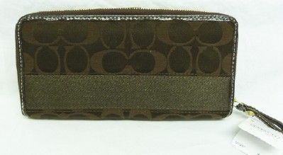   Accordian Zip Around Wallet 45798 NWT NEW Brown Chocolate  