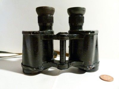 German WW II Binoculars CXN   Emil Busch DIENSTGLAS 6x30 H/6400 #46 