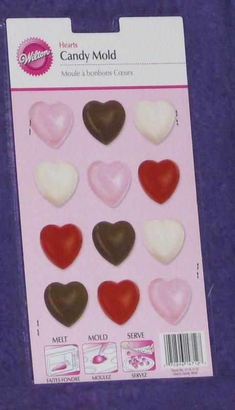 HEARTS BON BON CANDY MOLD, WILTON, PLASTIC,  