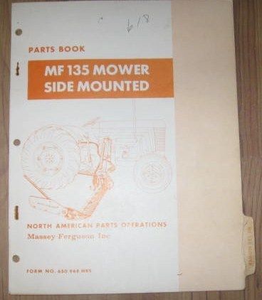 Massey Ferguson MF 135 Mower Side Mounted Parts Book  