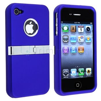   ON HARD CASE COVER W/CHROME STAND FOR iPhone 4 G 4S USA Seller  