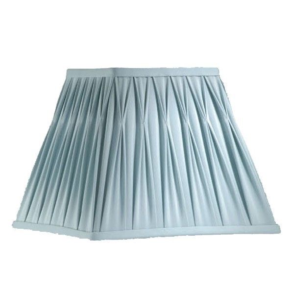 NEW 7.5 in. Wide Square Clip On Chandelier Lamp Shade, Blue, Faux Silk 