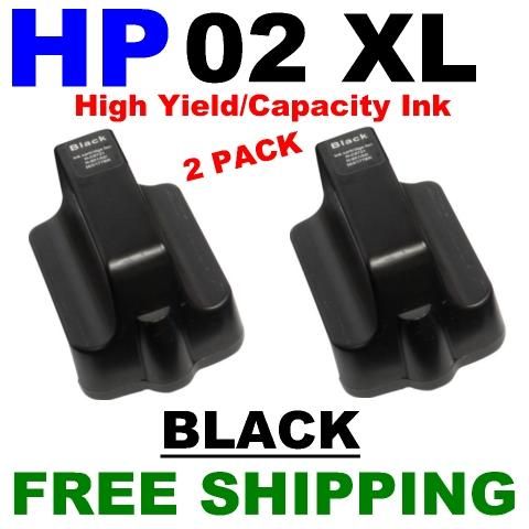 for HP 02 XL BLACK C8721WN HI CAP Ink Cartridge 2PK  