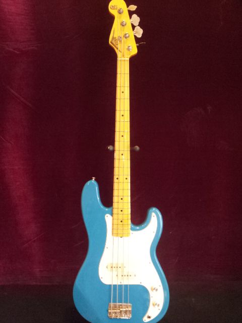 Used Custom Fender Parts Bass Guitar Blue  