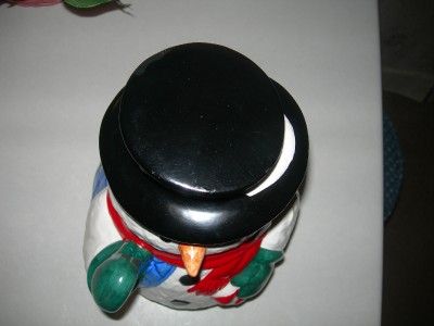   Snowman Cookie Jar with Candy Cane by Christmas Village  