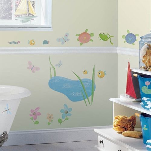 40 New HOPPY POND Wall Stickers Turtles Bathroom Decals  