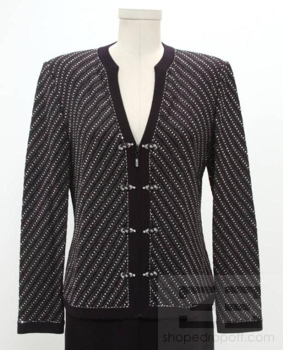 St. John Evening 2 Piece Shimmer Jacket & Skirt Suit Size 8/10  