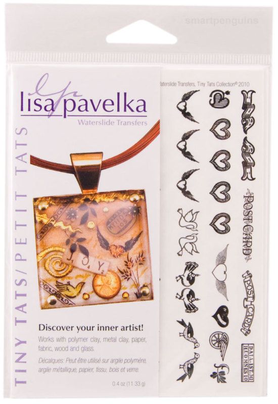 Lisa Pavelka Waterslide Transfers Tiny Tat Polymer Clay  