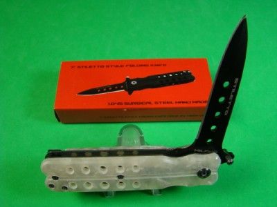   Faux MOP Mock Butterfly Hdls Stiletto Pocket Knife 2069 PE MJB  