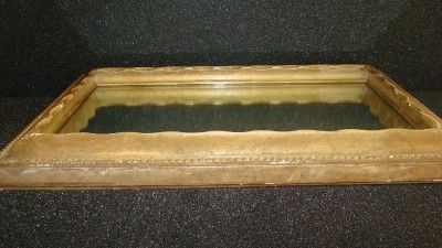 Vintage Antique Wood Framed Wall Mirror / Dresser Tray  