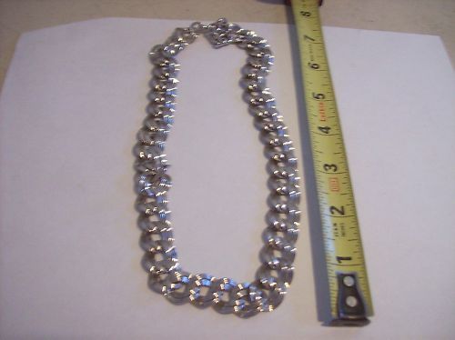 THICK VINTAGE MONET SILVER METAL NECKLACE  
