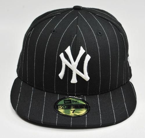 NEW ERA FITTED CAP 5950 NY YANKEES BLACK PINSTRIPES  