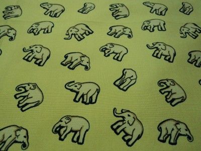 JIM THOMPSON ELEPHANTS YELLOW SILK HANDKERCHIEF MINI SCARF HANKY 