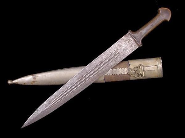 VERY NICE KINDJAL QAMA DAGGER SHORT SWORD 19TH CENTURY  