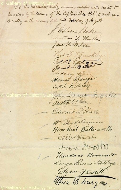 THEODORE ROOSEVELT   MANUSCRIPT DOCUMENT SIGNED  