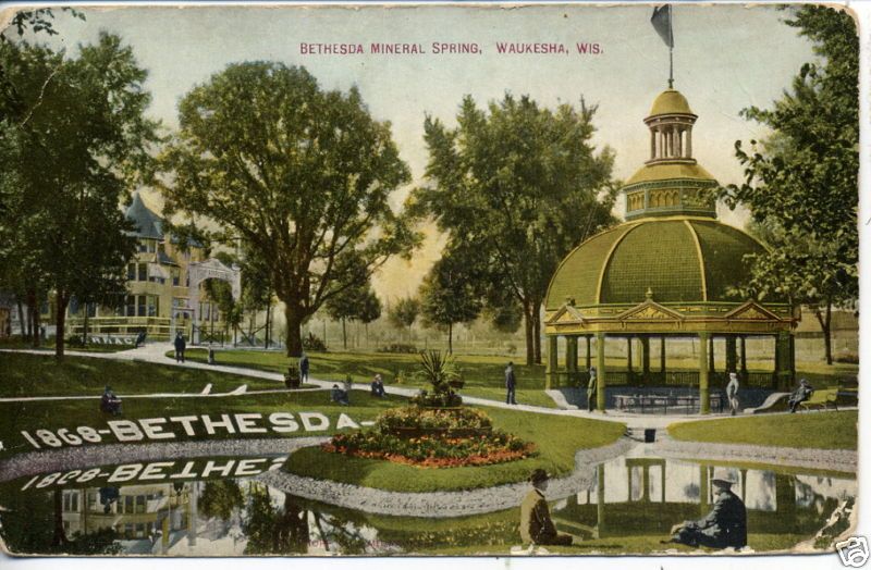 08 POSTCARD WAUKESHA WISCONSIN BETHESDA MINERAL SPRING  