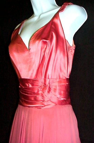 ELEGANT 1940s 1950s EVENING GOWN GINGER ROGERS STYLE  