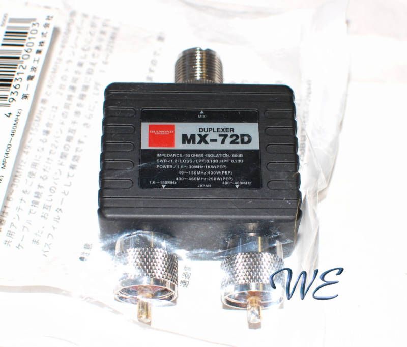 New Diamond MX 72D/MX72D 1.6 30/49 150/400 460Mhz M J/M P/M P Duplexer 