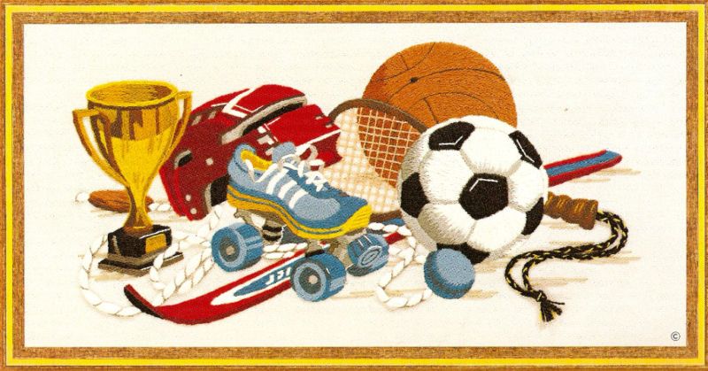 Vintage All Star Boys Sports Crewel Embroidery Kit  