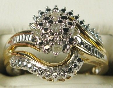   Genuine Old Cut Diamond 14k Gold/Sterling Silver Cocktail Ring 4g Sz~7