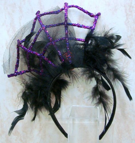 HALLOWEEN Spider Web HEADBAND Mardi Gras HAIR TC5603  