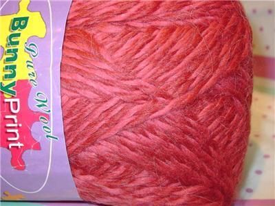 92 yds Worst Alpaca Wool Crimson Dark red Knitting Yarn  