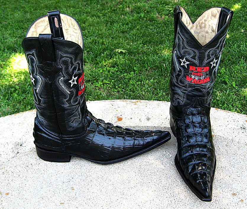 COWBOY EMBOSSED FAUX CROC ALLIGATOR TAIL BOOTS MENS 7M  