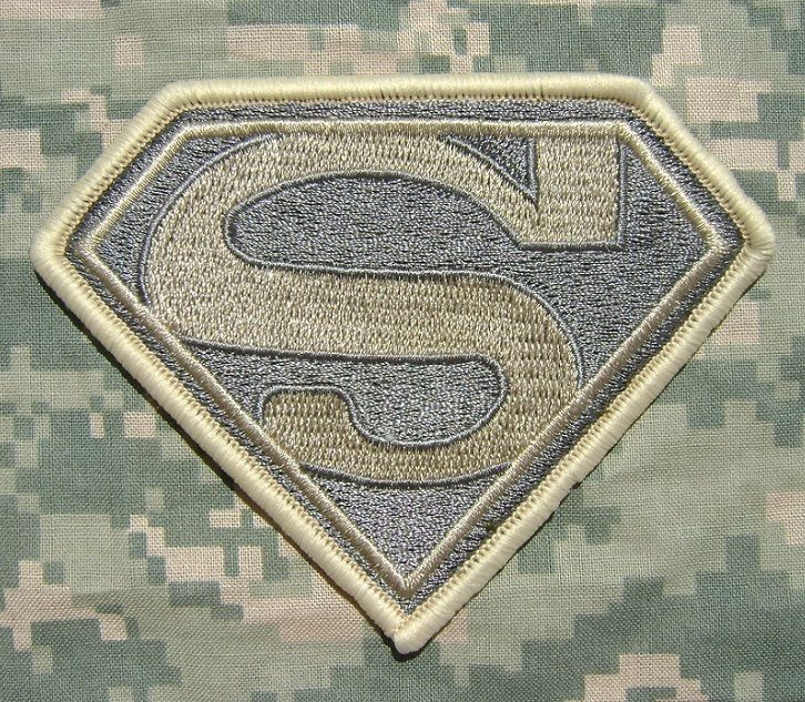 SUPER MAN S CHEST SYMBOL MILSPEC ACU DCU VELCRO PATCH  