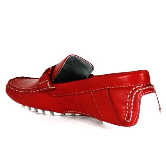Calvin Klein DAX TUMBLED F0173 Mens Shoes Slip on Loafers Leather Red 