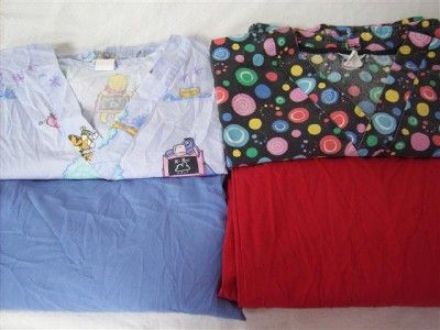 Medical Dental Scrubs Lot of 8 PRINTED Outfits Sets Size L Large LRG 