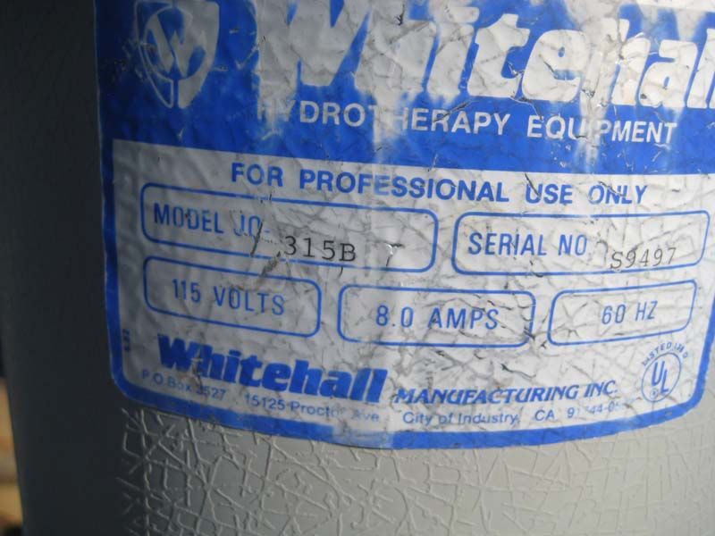 Whitehall Whirlpool Hydrotherapy Machine Model 315B  