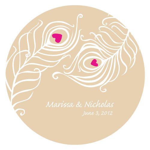 Wedding PEACOCK Water / Wine Labels, Stickers,Rsvp, Invitations Card 