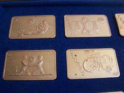 THE MOUNT EVEREST MINT SET ZODIAC SIGNS 1 Oz. COPPER BARS COMPLETE 12 