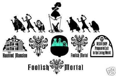 The Haunted Mansion vinyl decals, stickers   LOT of 9  