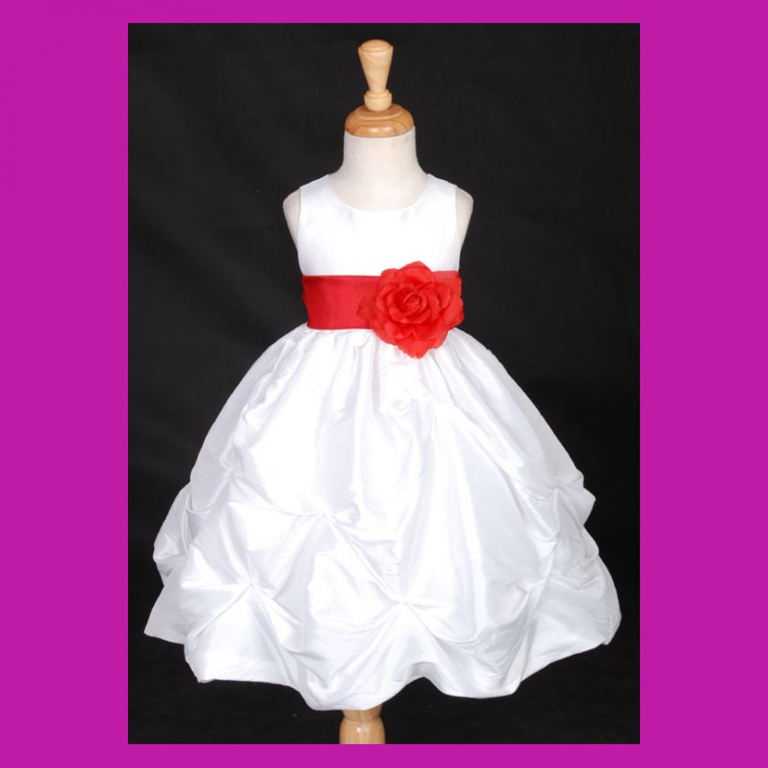   COMMUNION PARTY TAFFETA FLOWER GIRL DRESS 6M 18M 2 3 4 6 8 10  